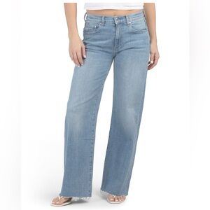 Le Jean Classic Blue the Column Jean diatressed raw hem Women's Jeans NWT 28